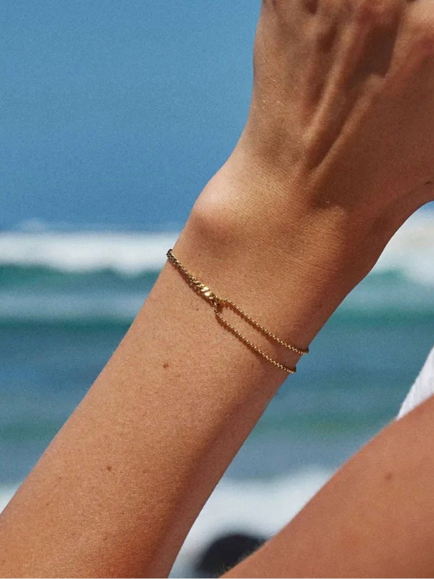 Gold Or Two-Tone Chain Link Bracelet | Pvd Gold Coated Stainless Steel